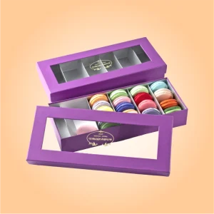 Custom Macaron Boxes with PVC Window - Image 4